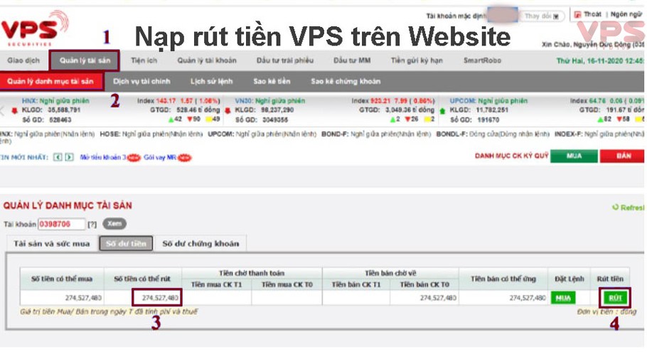 Cách rút tiền từ tài khoản chứng khoán VPS ra ngân hàng đơn giản nhất - Mở tài khoản chứng khoán VPS