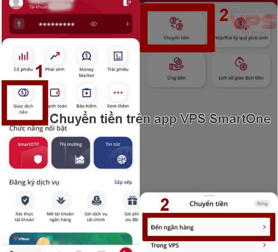 Cách rút tiền từ tài khoản chứng khoán VPS ra ngân hàng đơn giản nhất - Mở tài khoản chứng khoán VPS